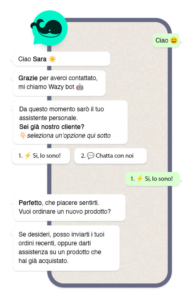 Chatbot Wazy per mobile